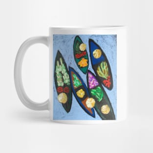 Floating market Thailand pastel Mug